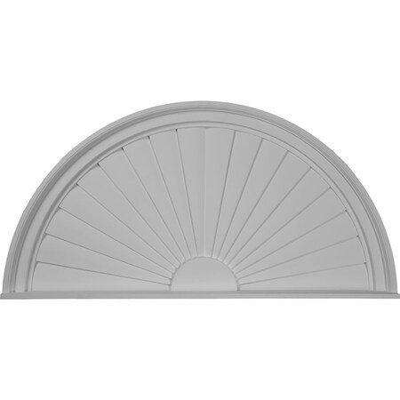 Ekena Millwork 40"W x 20"H x 2"P Half Round Sunburst Pediment PED40X20X02SB